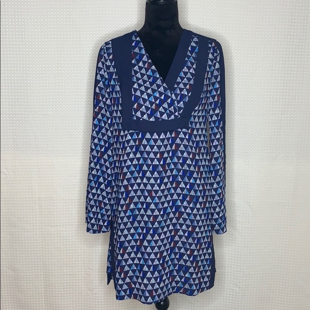 BCBGMAXAZRIA Geo Print Long Sleeve Shift Dress XXS